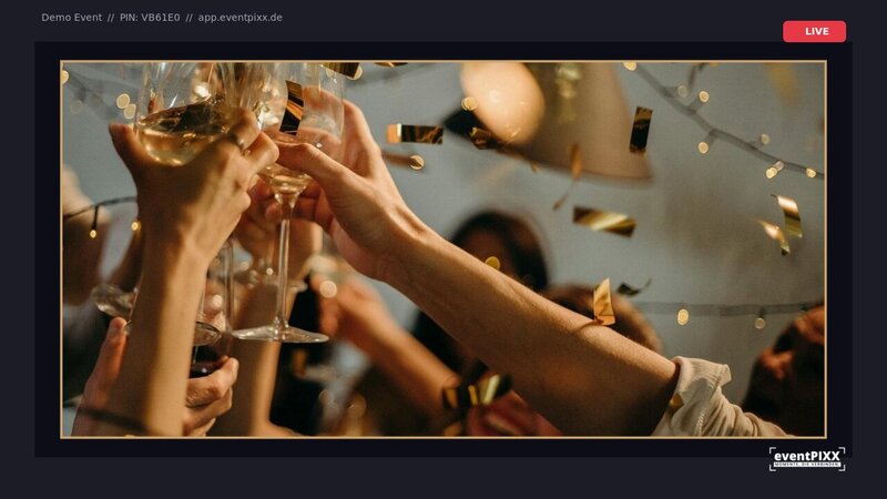 eventPIXX Live-Slideshow auf Beamer/TV mit Event-Foto